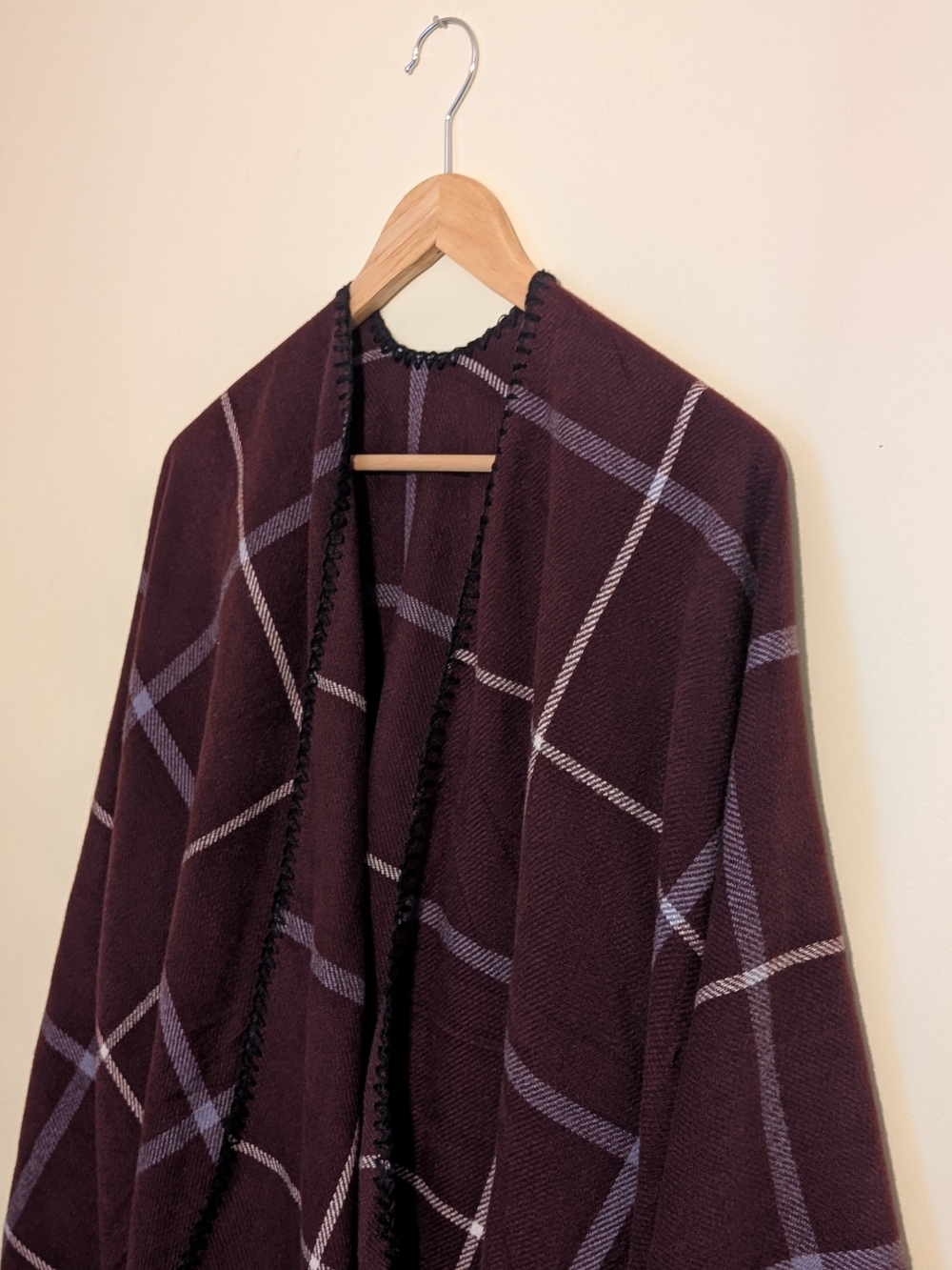 Just Cozy Women’s Burgundy Poncho Scarf Cape
